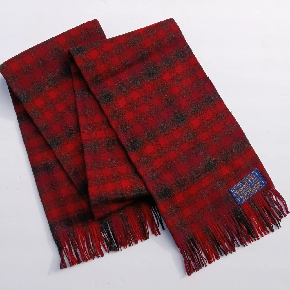 NWOT Pendleton Red & Charcoal Gray Plaid Scarf Muffler